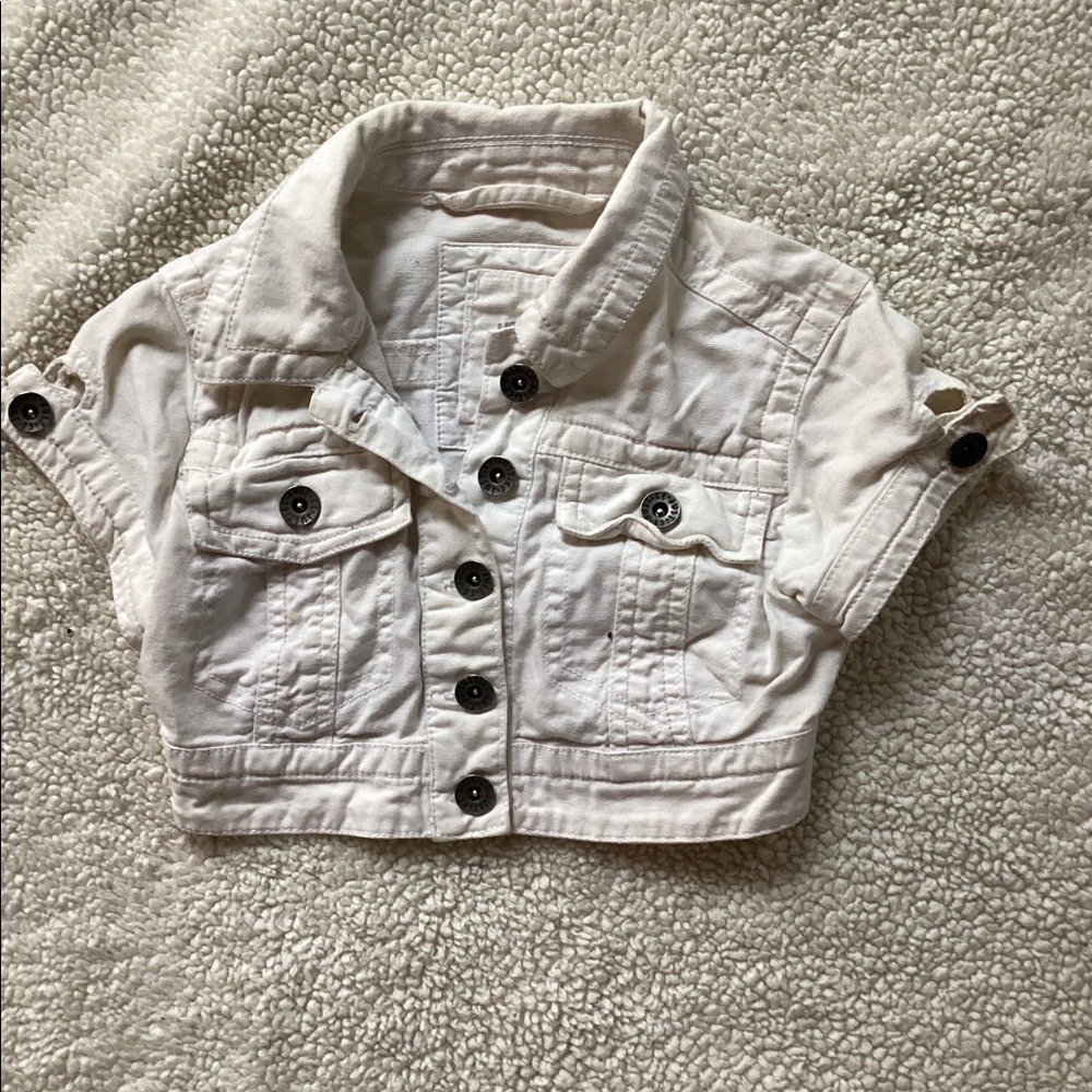 Girls white jean jacket